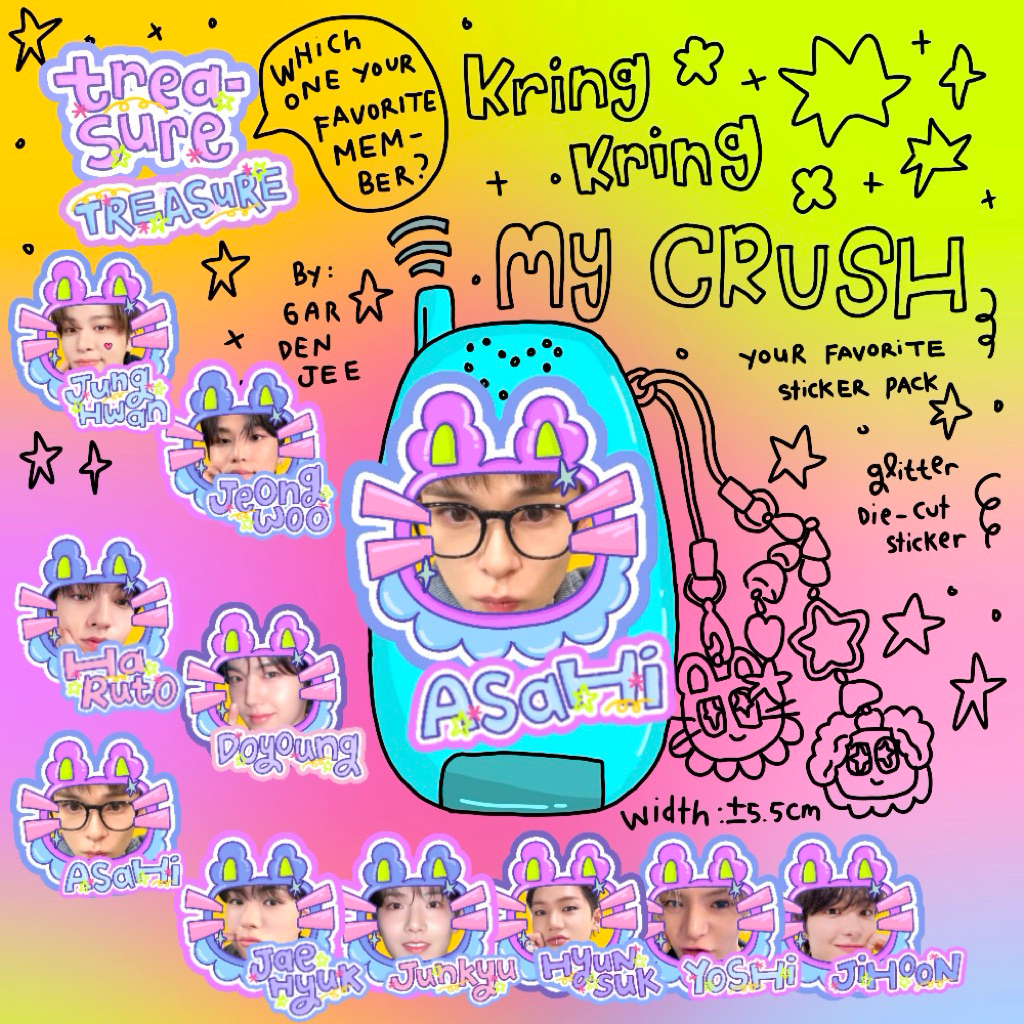 

kring kring my crush TREASURE die-cut glitter sticker pack
