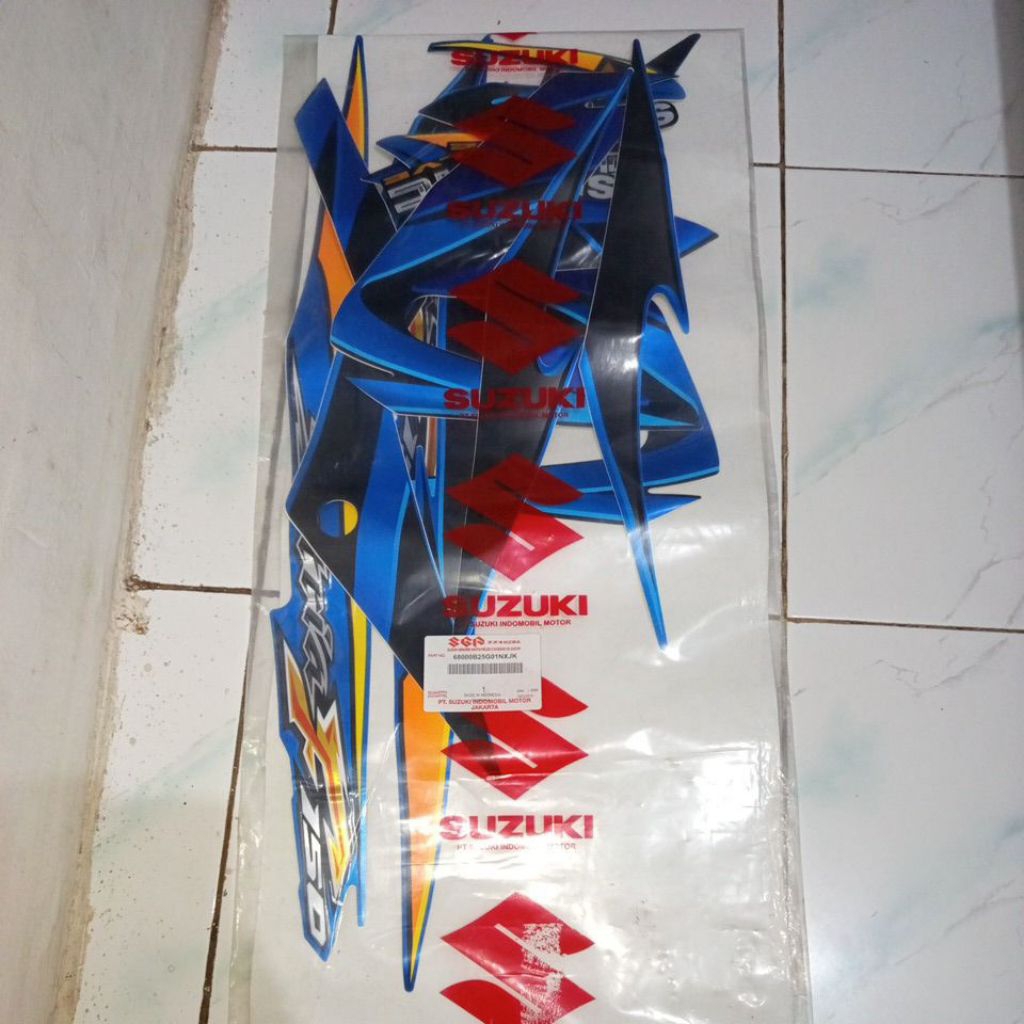 STRIPING ORIGINAL SGP SATRIA FU CKD 2008 BIRU HITAM