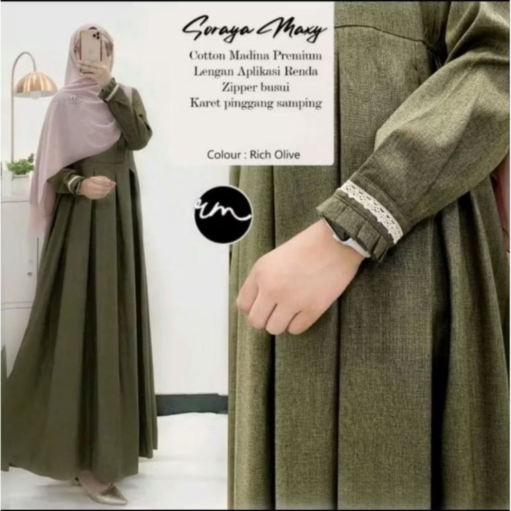 GAMIS KATUN MADINAH TANGAN RENDA KEKINIAN 2025