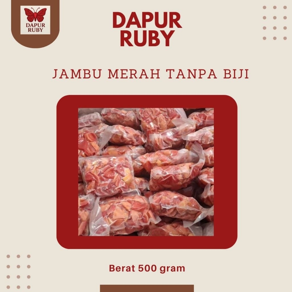 

Buah Jambu Merah Tanpa Biji Frozen 500gr - Jambu Biji Merah Manis Fresh
