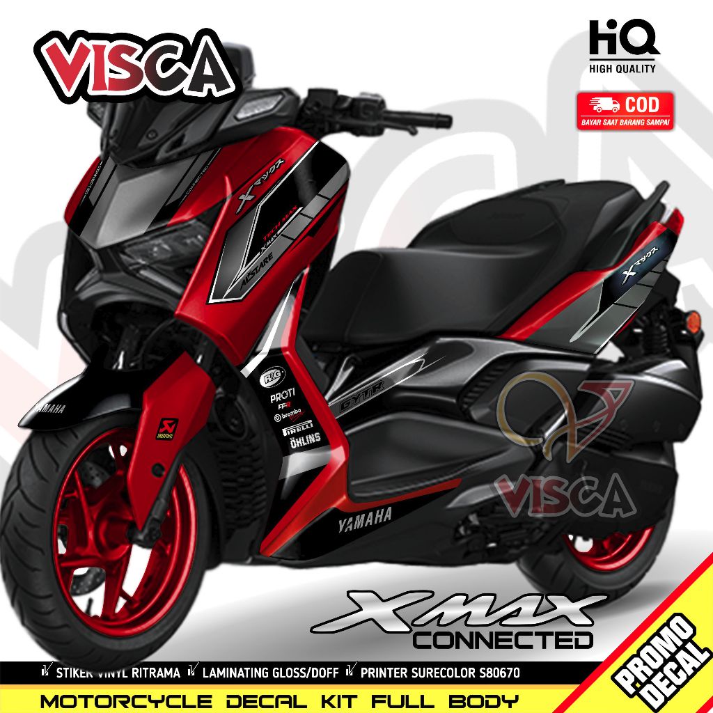 Decal XMAX Connected Full Body Stiker XMAX 250 Variasi Decal Hologram XMAX Connected GRAFIS