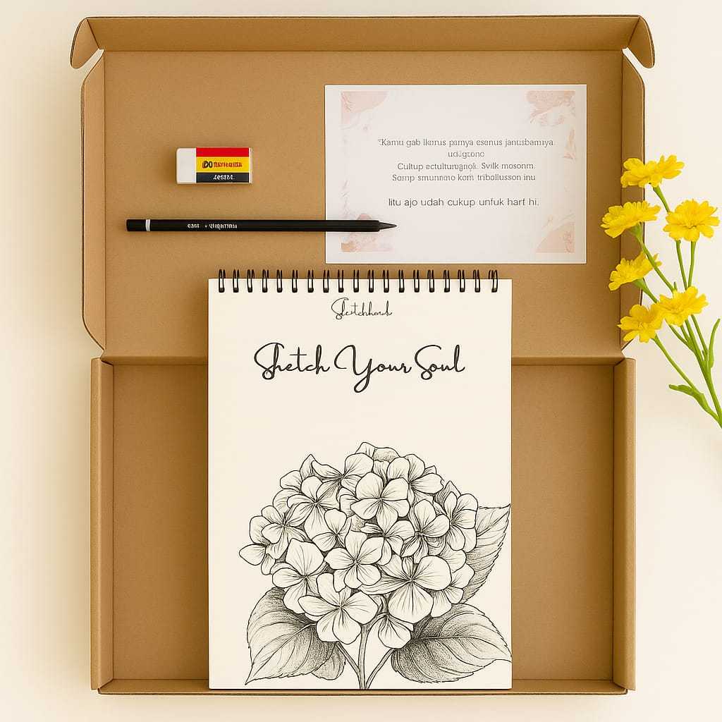 

Sketchbook A4 A5 Spiral Atas | Monokrom Minimalist Gratis Box Pensil Penghapus | Bookpaper 80gsm