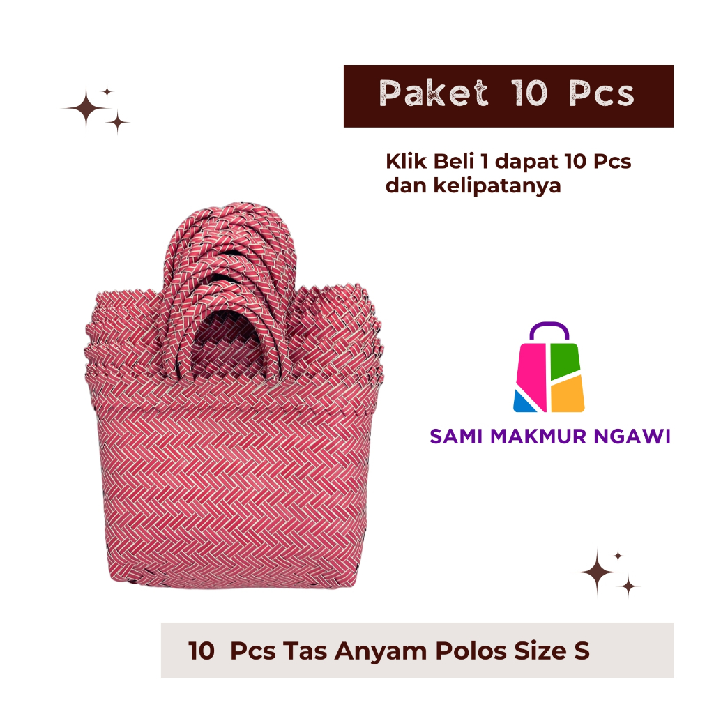 

PAKET 10 pcs Size S Tas Anyam POLOS Hampers Parcel Souvenir Hadiah Hantaran Berkat Kotak Nasi Snack