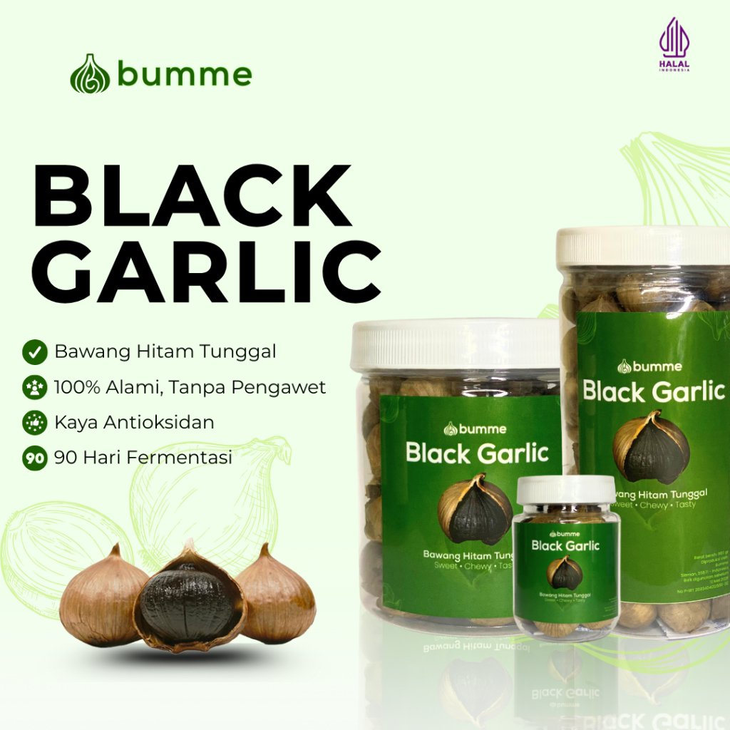 

Bumme Black Garlic Bawang Hitam Tunggal Premium Bumme 100 Gram 250 Gram 500 Gram