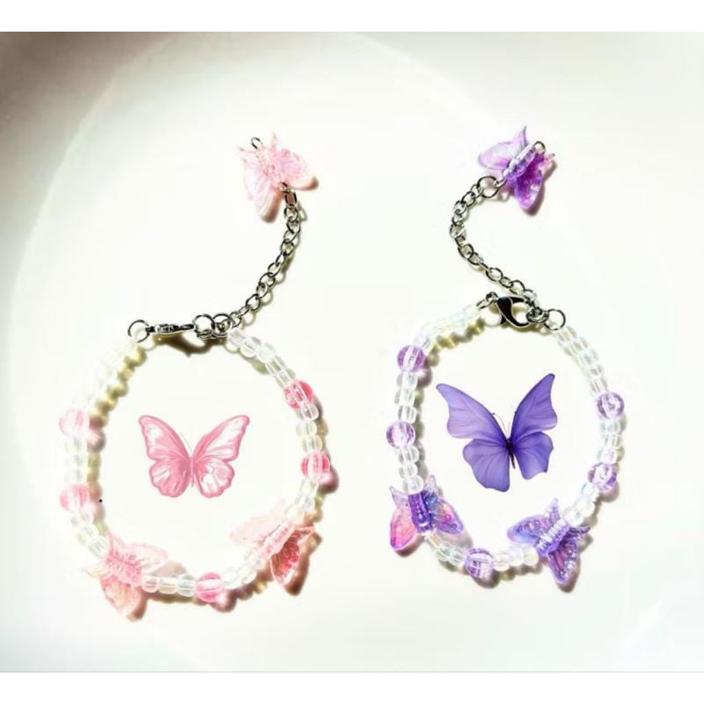 Gelang Liontin Kupu Gelang Tangan Cewek Gelang Tangan Kekinian Gelang Manik Kupu premium | Gelang Co