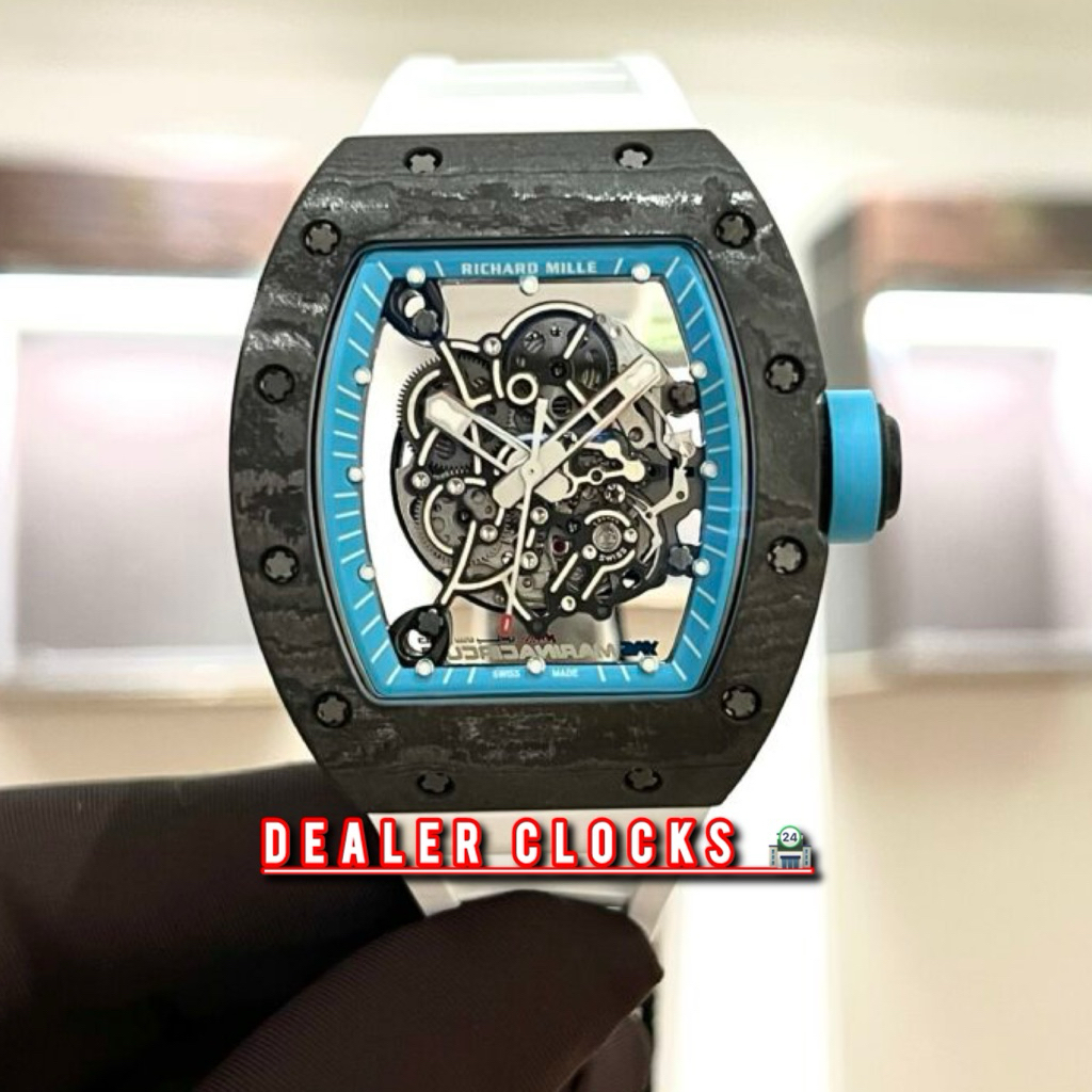 Jam Pria Automaticrichardmille rm055 Carbon White VVIP swisstier5 Fullset