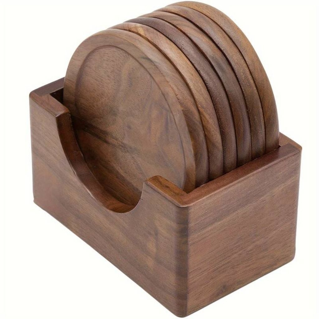 TATAKAN GELAS KAYU JATI SET 6PCS, TATAKAN GELAS KAYU, TATAKAN, COASTER