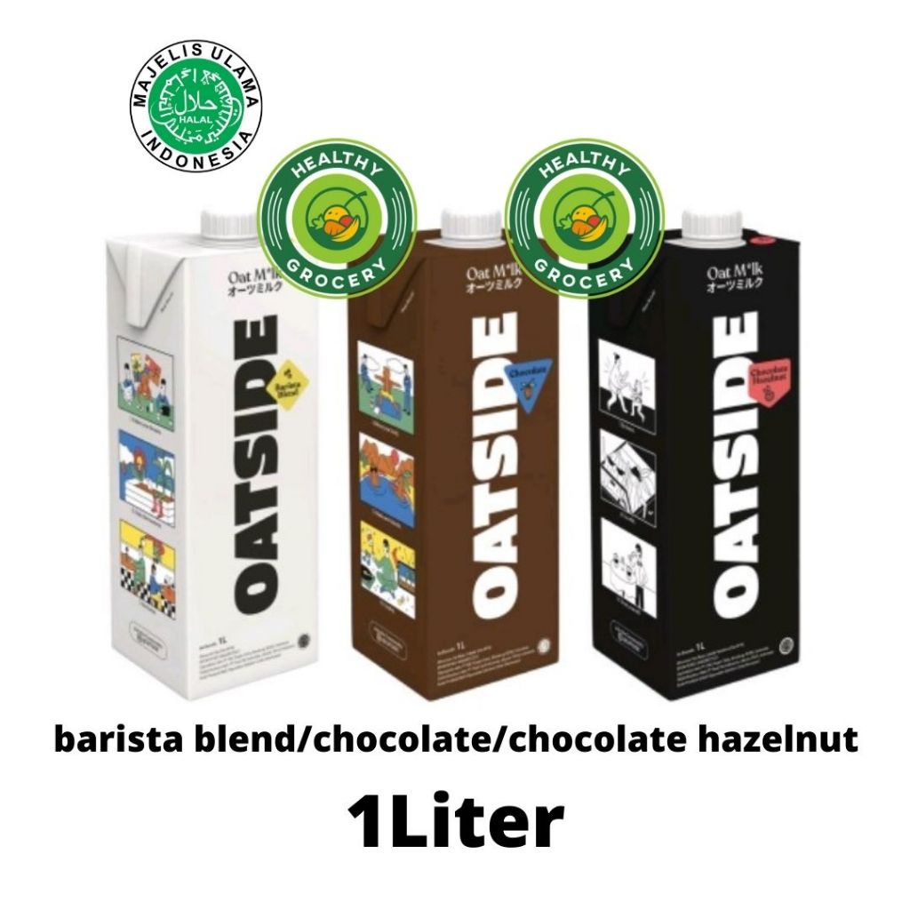 

[oddsolshop] pekanbaru/Oatside Oat Milk 1L 3 Rasa Coffee Chocolate Barista Blend Cokelat Kopi 1000ML