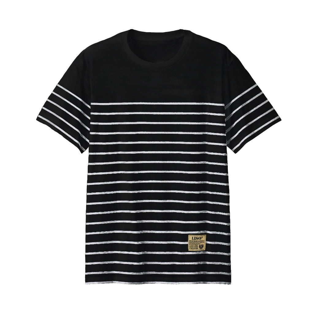 Sc - Kaos Distro Stripe Belang-belang Lengan Pendek Pria | Atasan Kaos Salur Kerah Bulat Pria