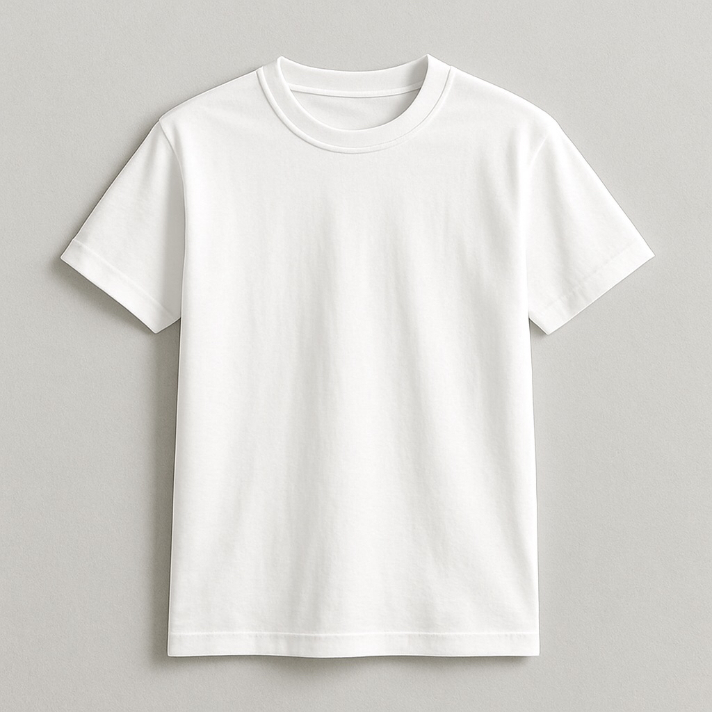 Kaos Polos Lengan Pendek Warna Putih Pria & Wanita (Unisex) Semi Cotton 30s (Tipis)