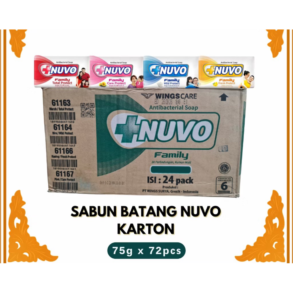 1 Dus Sabun Nuvo 72gr Sabun Mandi Antibacterial Bar Soap