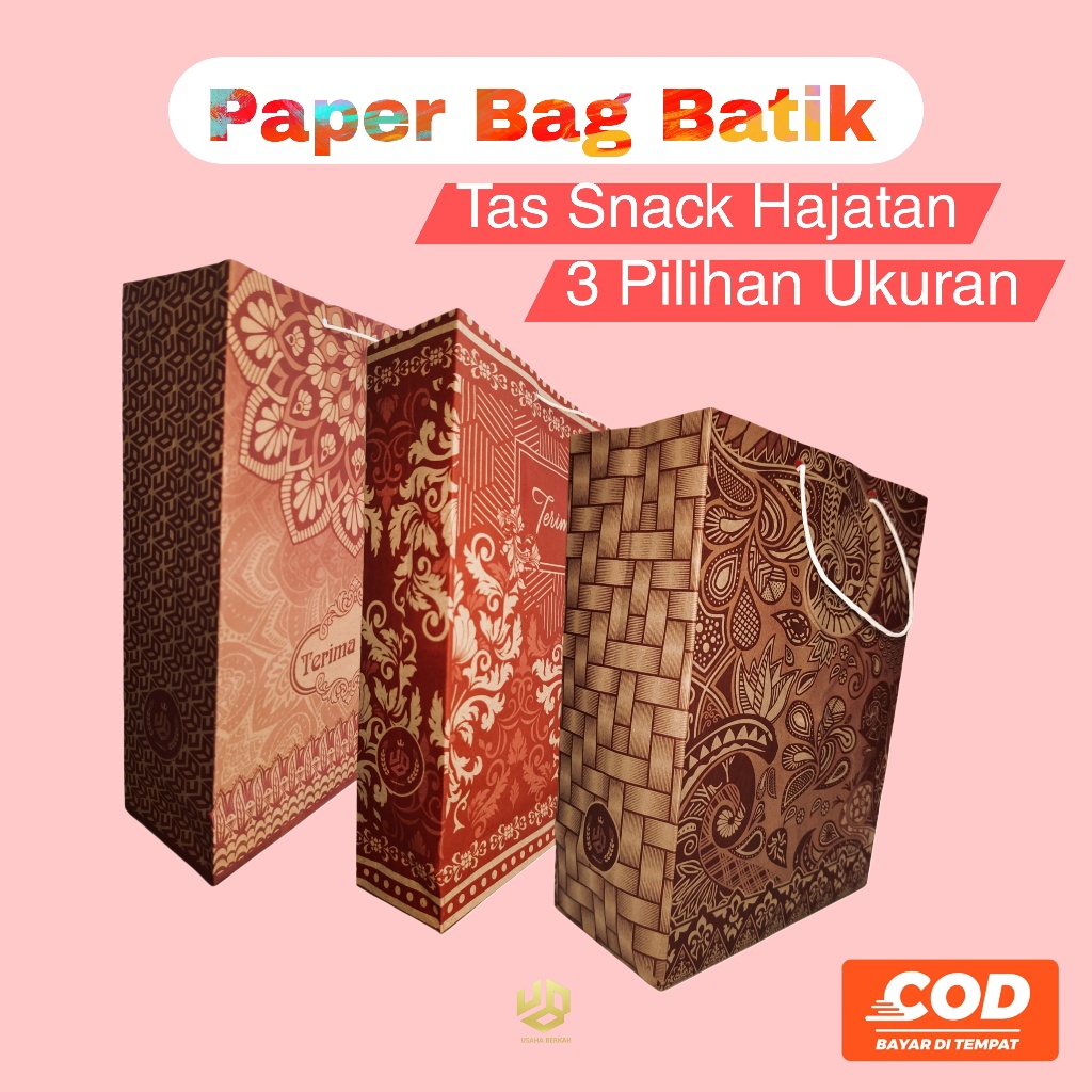 (100pcs) Pilihan Paper Bag Batik Tas Snack Hajatan