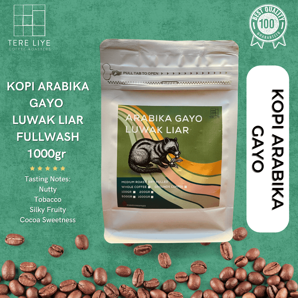 

Kopi Arabika Luwak Liar Gayo Asli Original 1000gr