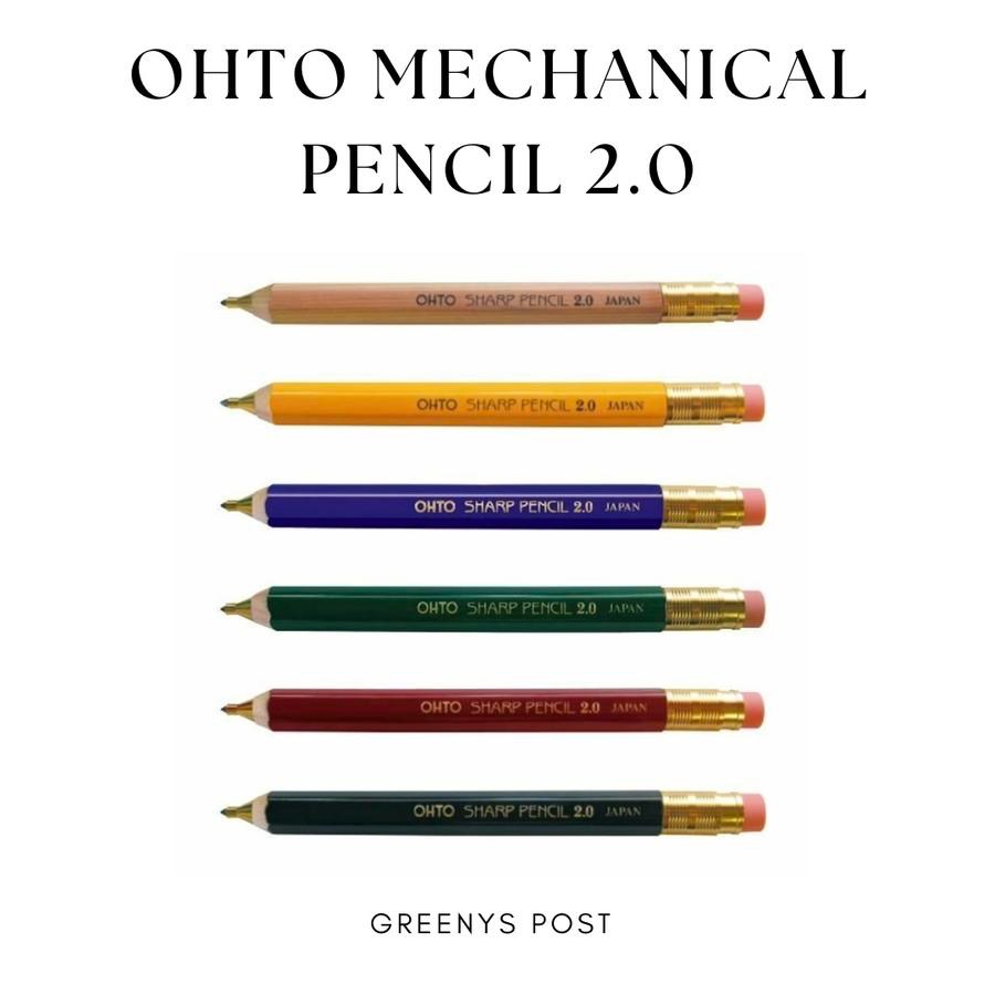 

OHTO Mechanical Pencil Wood Sharp with Eraser Pensil Mekanik 2.0