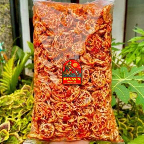 

DEVAN'S - Kerupuk Viral Kerupuk Rafael Pedas Daun Jeruk - Kerupuk Mawar Bantat Pedas Isi 150g - 500g