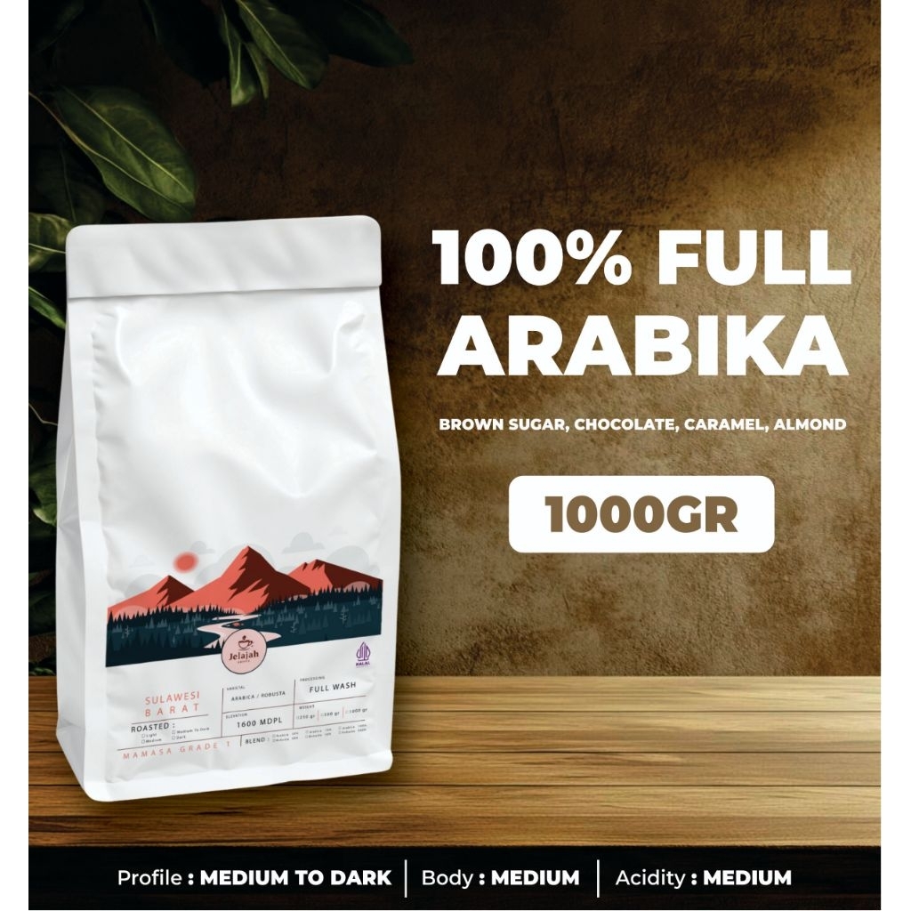 

100% Arabika Mamasa Grade 1 - Kemasan 1000gr