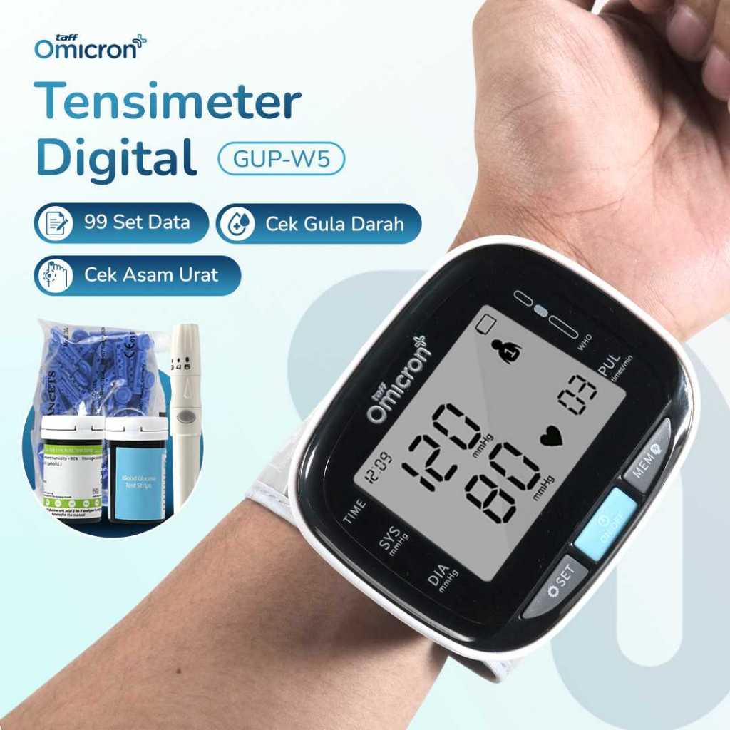 Tensimeter Digital Alat Ukur Tekanan Darah Gula  Versi Bahasa Inggris dari TaffOmicron