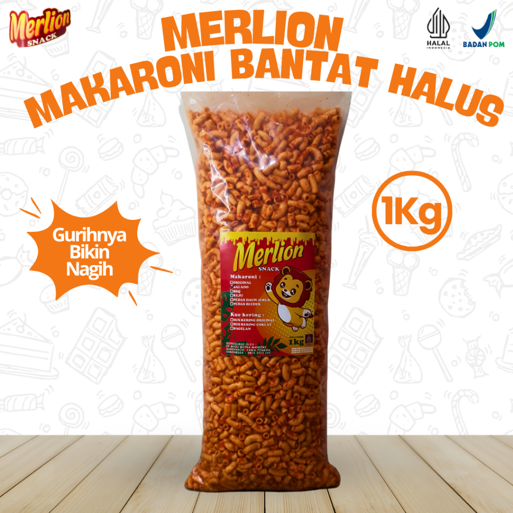 

MAKARONI BANTAT HALUS 1 KG 1 BALL SNACK CAMILAN RASA BALADO BUMBU MELIMPAH PEDAS GURIH RENYAH RASA NENDANG