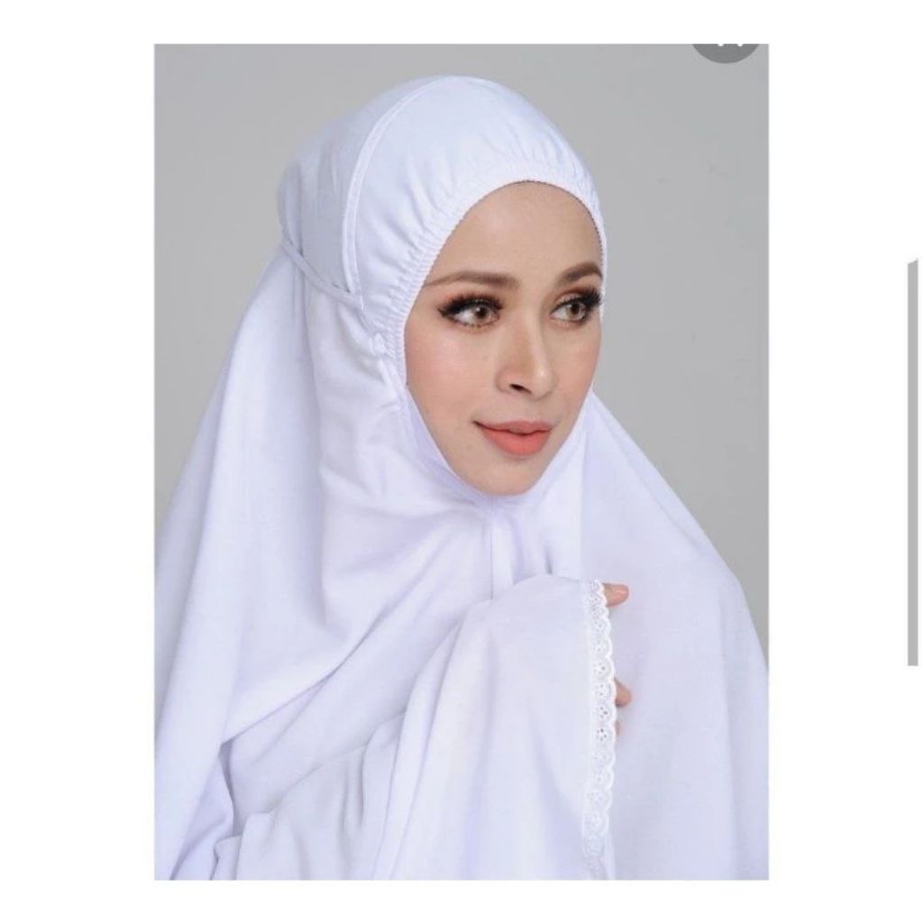 BERGO UMROH WANITA PAKAI KANTONG POLOS BAHAN KATUN SILKY