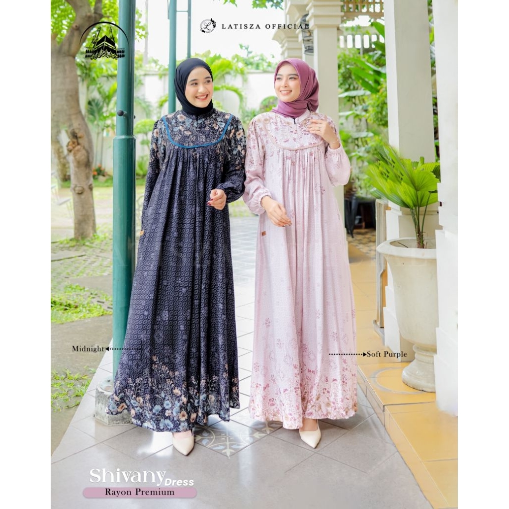GAMIS MOTIF SHIVANY DRESS LATISZA GAMIS OOTD TERBARU KEKINIAN NYAMAN DAILY BUSUI BAHAN RAYON MOTIF P