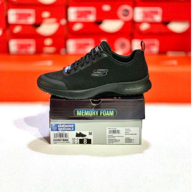 SEPATU FULL HITAM SKECH AIR DYNAMIGHT ORIGINAL (232007/BBK)