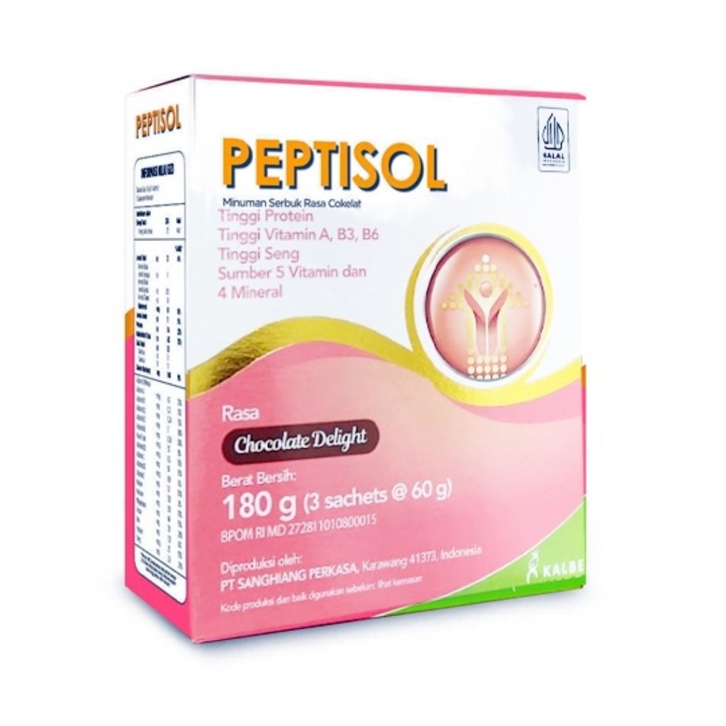 

Peptisol Chocolate Delight 180gram 1 sachet @60gr