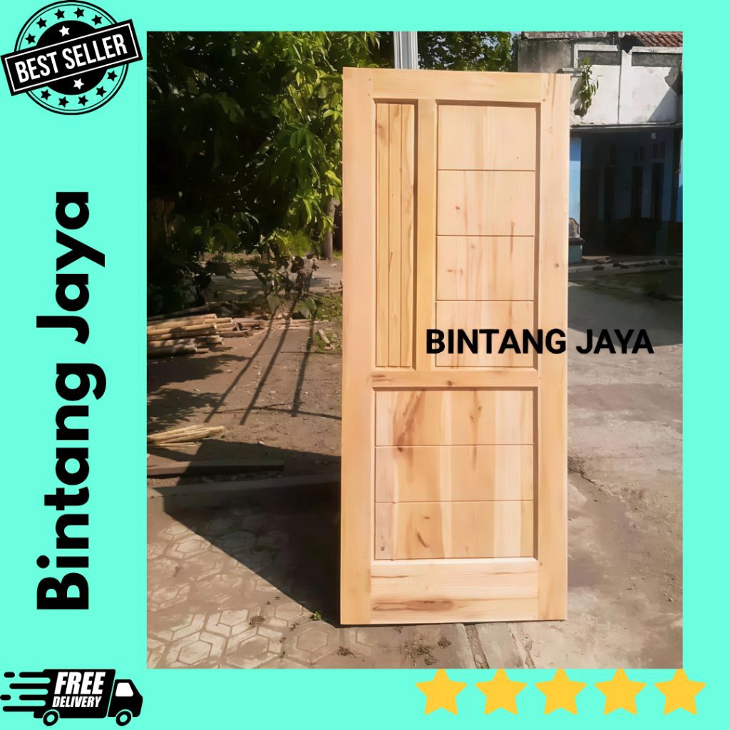 Kusen + Pintu Rumah Kayu Mahoni Minimalis Pintu Utama Rumah Murah