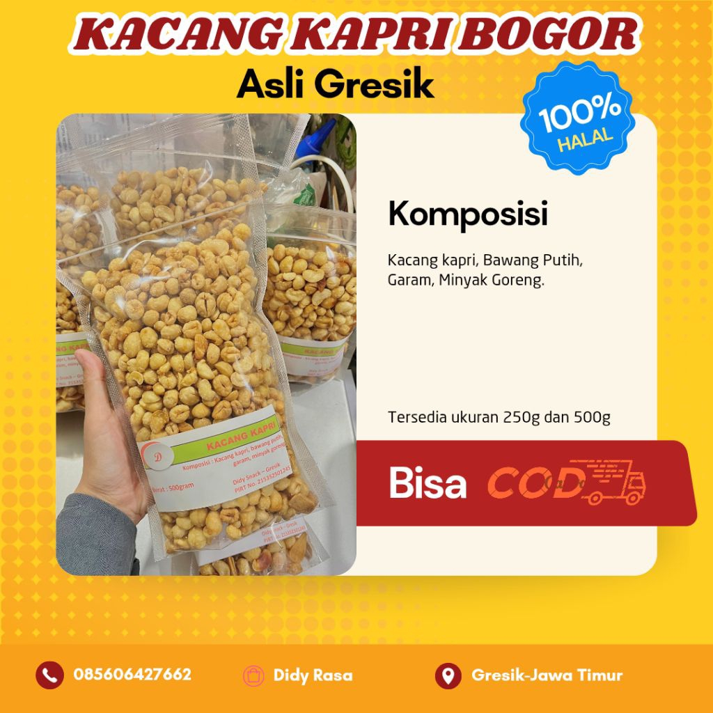 

Kacang Kapri Bogor Asli Gresik Premium Rasa Bawang 250g