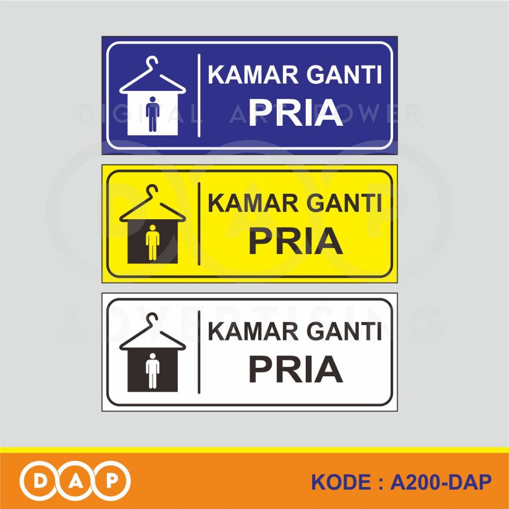 

A200 - Acrylic Sign, Stiker Akrilik Kamar Ganti Pria, Tahan Air, Termurah, dan Bisa Custom
