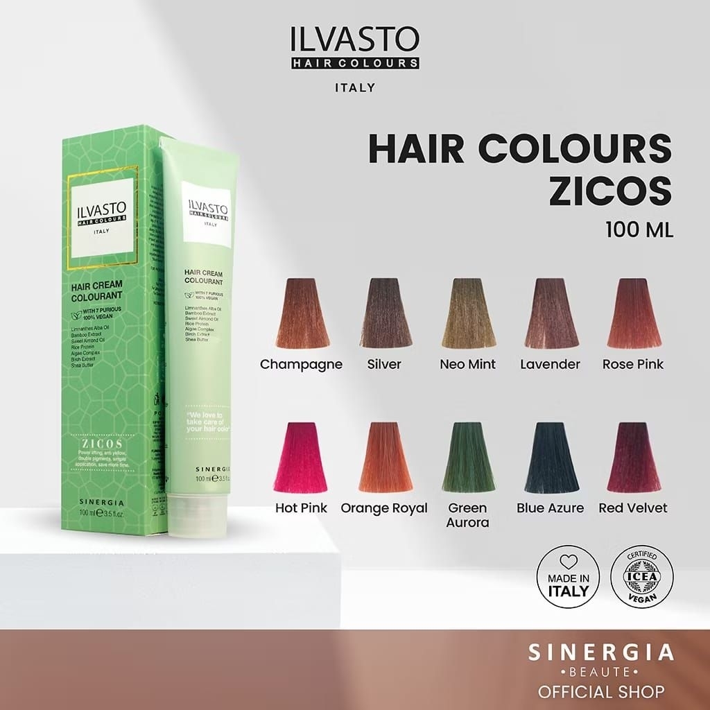 SINERGIA ILVASTO Semir Rambut 100 mL - ZICOS Zillenial Hair Cream Colourant