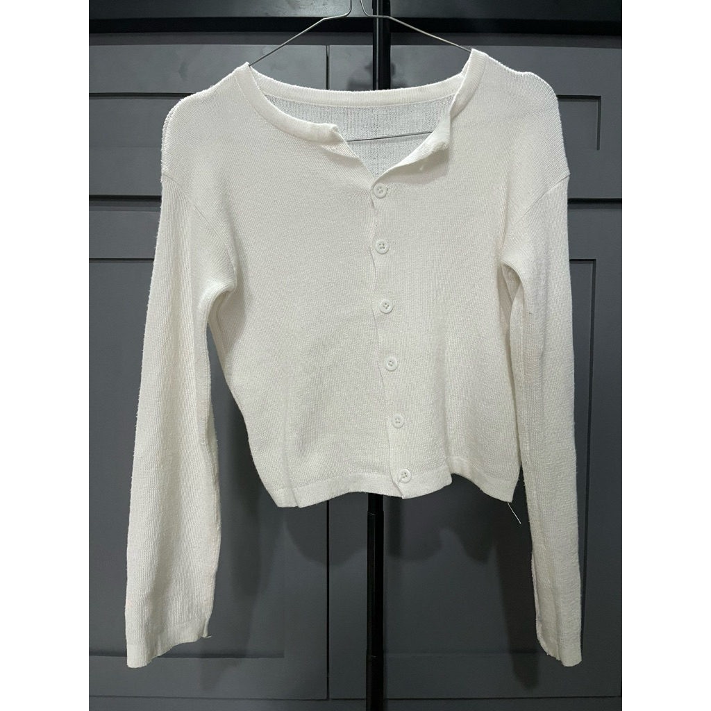 Cardigan Crop Putih
