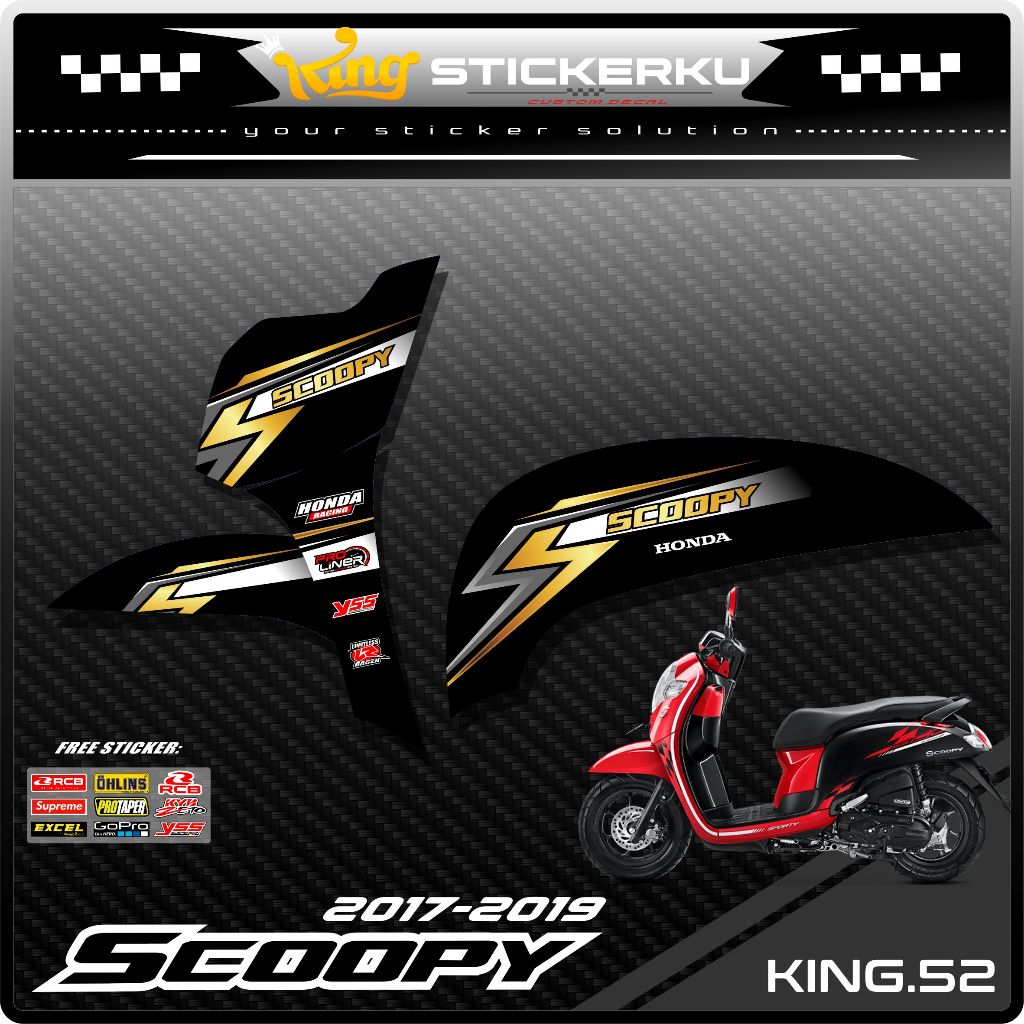 (COD) Stiker Scoopy New 2017/2020 Decal Striping Standar Scoopy New Premium Racing. KS.052