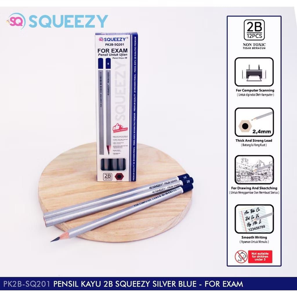 

FREE CUSTOM 1 NAMA PENSIL SQUEEZY SQ-201 ISI 12 PC