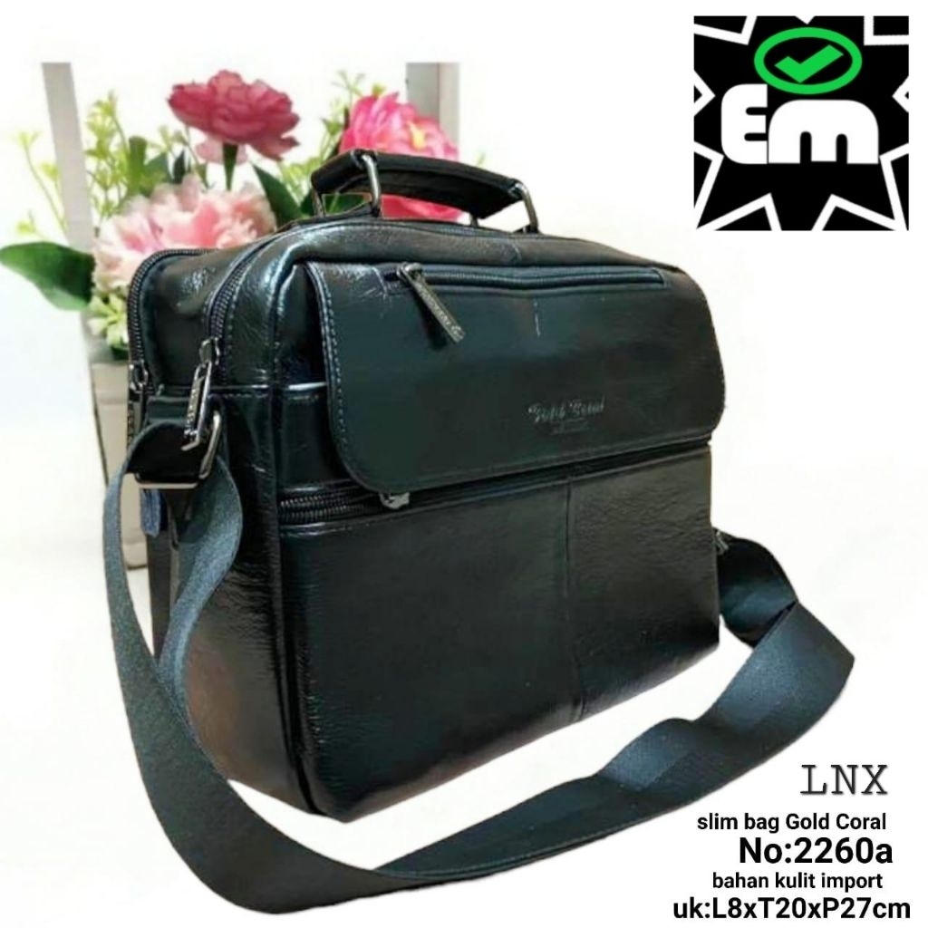 Tas Selempang Kulit Besar SlingBag GOLD CORAL 2660