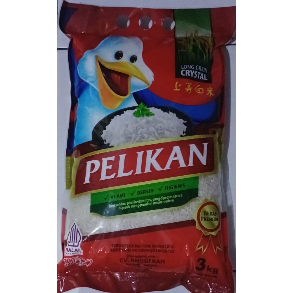 

beras pelikan 3 kg