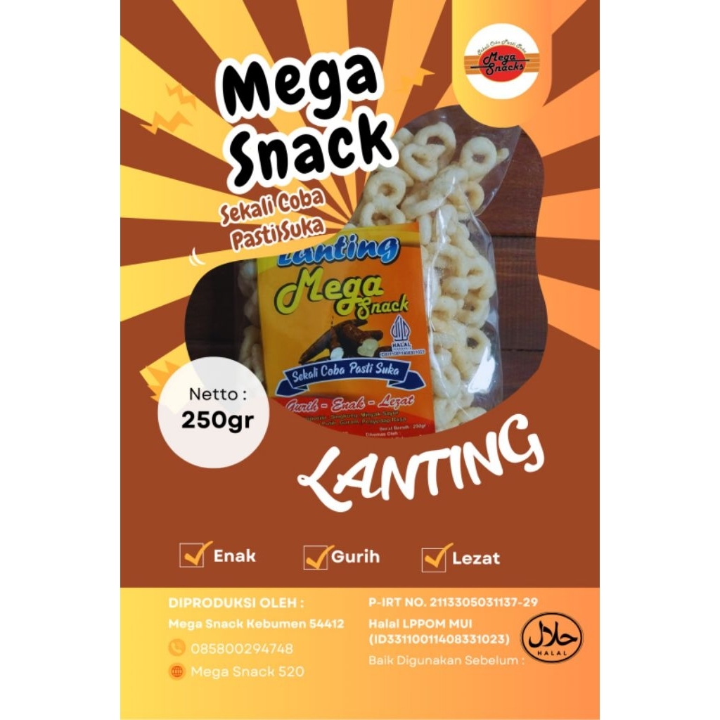 

Lanting Mega Snack 250gr – Camilan Tradisional Singkong Gurih dan Renyah