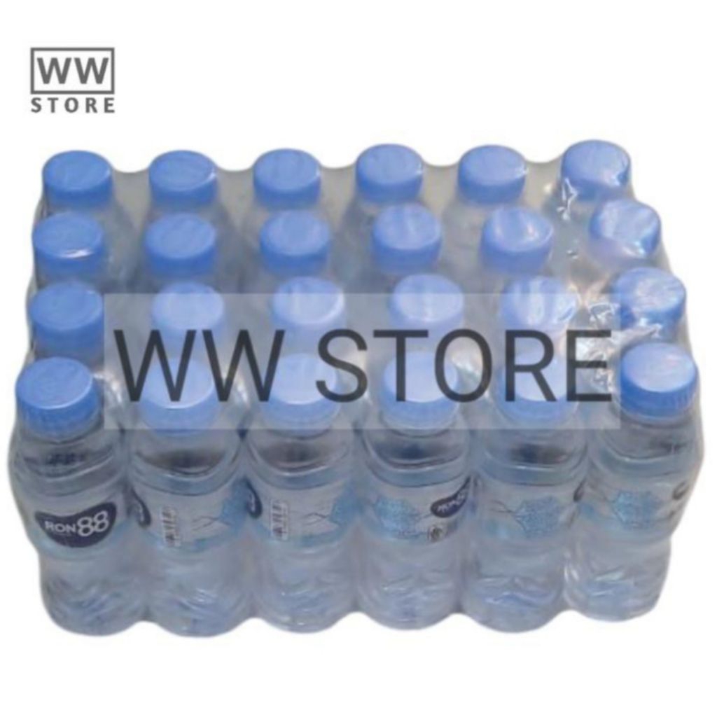 

Minuman Air Minum Dalam Kemasan halal MUI RON88 RON 88 ELITE botol plastik PET 24x200ml