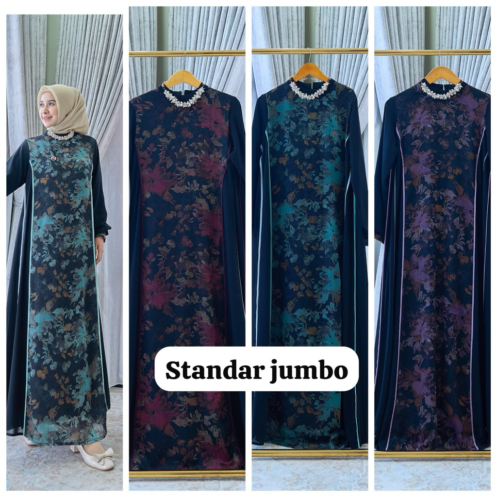 Mariska Dress Standar Jumbo Gamis Marevi Terbaru Original Premium Kondangan Pesta