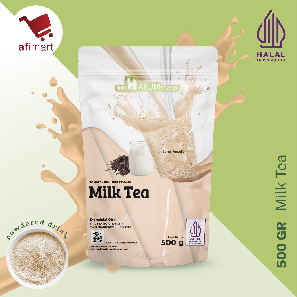 

Budi Harum Milk Tea 500gr / Minuman Serbuk rasa Teh Susu