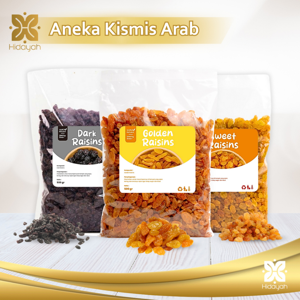 

Kismis Arab Premium - Premium Golden Sweet Dark Raisin Original Oleh Oleh Haji Umroh