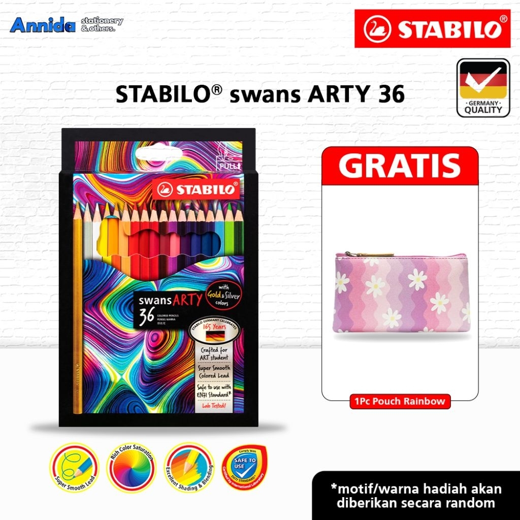 

Pensil warna stabilo swans ARTY isi 36