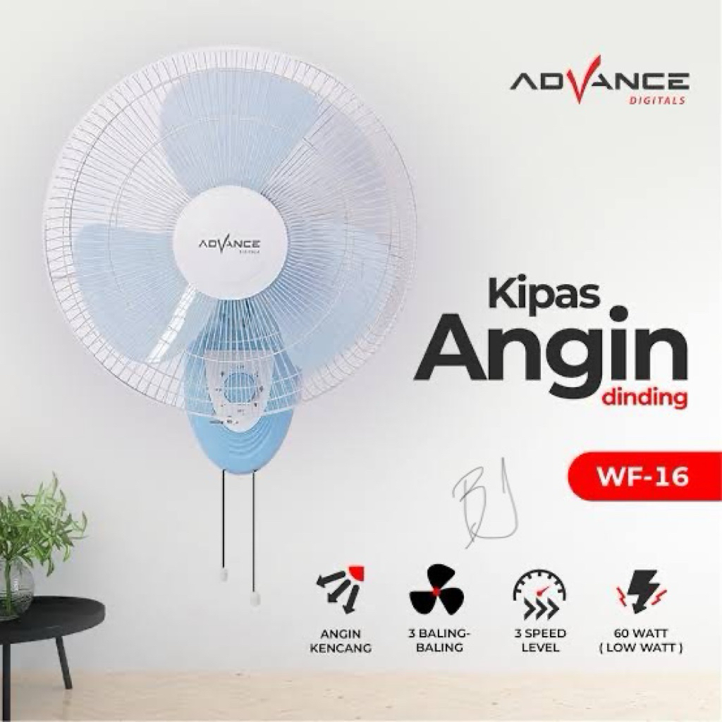 Kipas angin dinding advance 16 inch