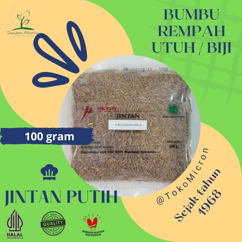 

Bumbu Rempah Samara Micron - Jintan Putih Utuh- Cumin Biji - 50 gr dan 100 gr