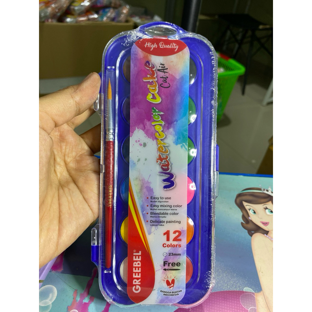 

Cat air/ Water color grebeel isi 12 warna