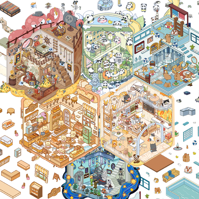 

Lucu Kartun Stiker 3D Dekorasi Ruangan DIY Sticker Premium Satisfying Decoration Creative Mainan Anak Korean