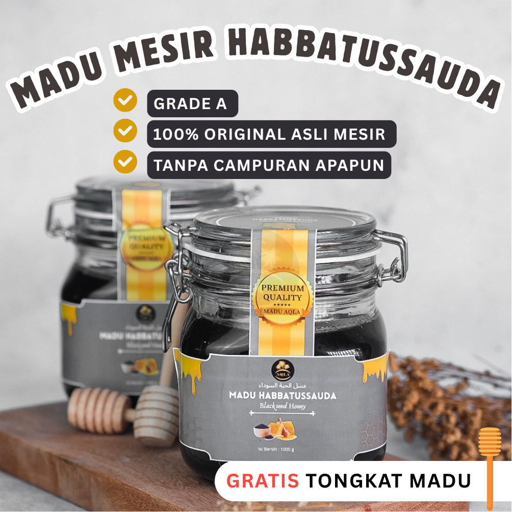 

MADU HABBATUSSAUDA KEMASAN KACA 1KG