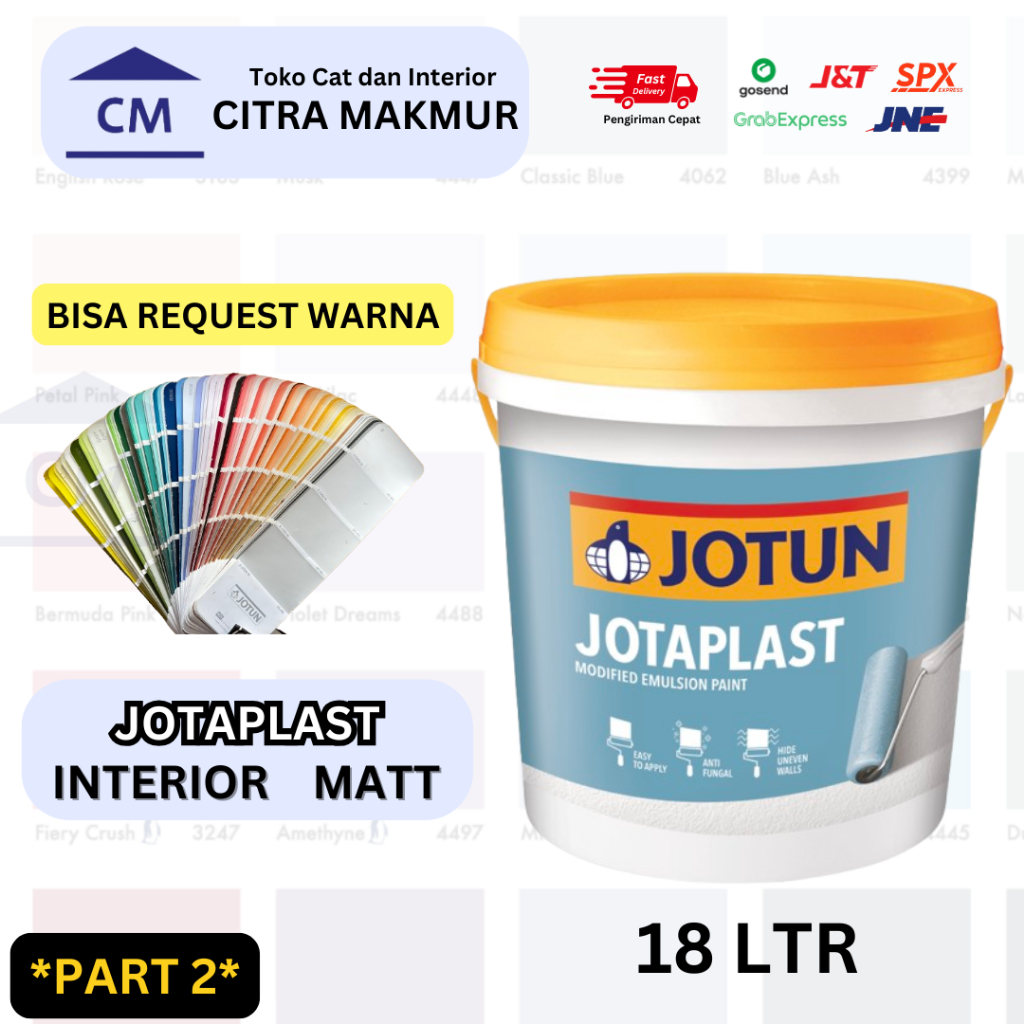 (BISA CARGO) Jotun JOTAPLAST 18 Ltr - (Bisa Request dan Custom Warna) READY SEMUA WARNA Jotaplast 18