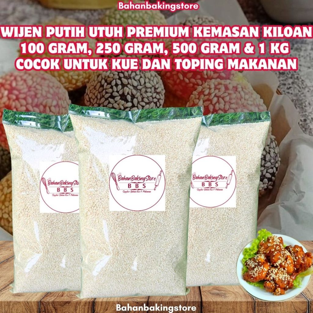 

WIJEN PUTIH UTUH PREMIUM KEMASAN KILOAN 100 GRAM, 250 GRAM, 500 GRAM, 1 KG | WHITE SESAME SEED REPACK COCOK UNTUK TOPING ROTI, KUE DAN MASAKAN