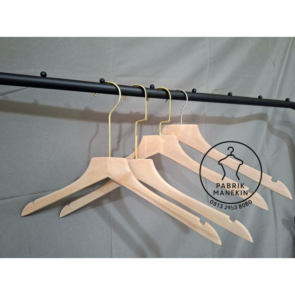 hanger kayu/hanger baju/hanger baju dewasa/hanger baju anak/hanger import/hanger premium/gantungan b
