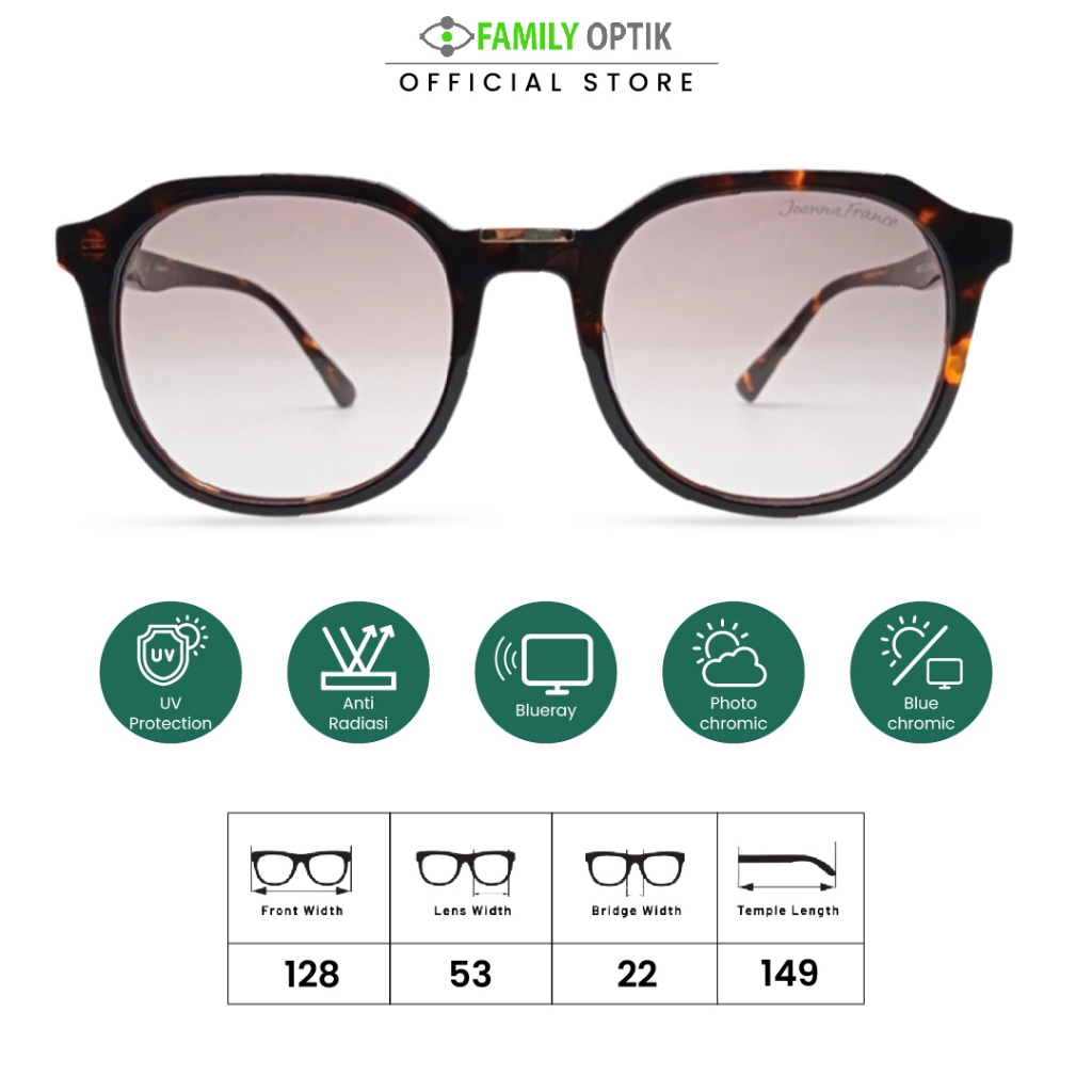 Kacamata Hitam Sunglasses - Joanna France (9006) - Pria Wanita Unisex anti uv